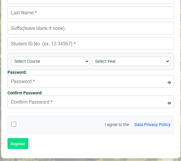 Step 5 - Registration form