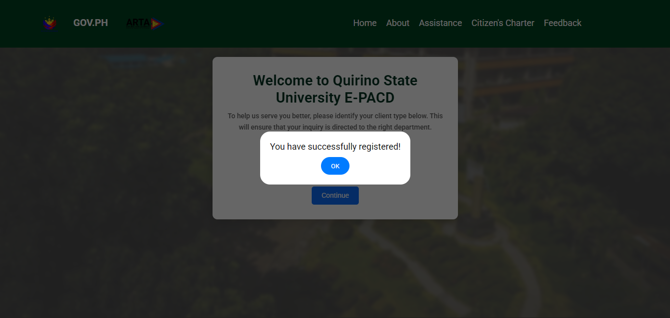 Step 7 - Successful registration and login